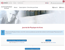 Tablet Screenshot of journaldephysique.org